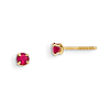 14kt Yellow Gold Madi K 3mm Synthetic Ruby Birthstone Earrings