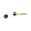 Madi K 3mm Synthetic Blue Spinel Stud Earrings 14k Yellow Gold