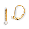 14k Yellow Gold Madi K Leverback 3mm Cultured Pearl Earrings
