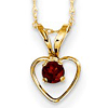 14kt Yellow Gold Madi K 3mm Garnet Heart Birthstone Necklace