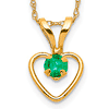 14kt Yellow Gold Madi K 3mm Emerald Heart Necklace