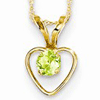 14kt Yellow Gold Madi K 3mm Peridot Heart Birthstone Necklace