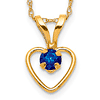 14kt Yellow Gold Madi K 3mm Sapphire Heart Birthstone Necklace