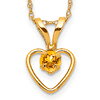 14kt Yellow Gold Madi K 3mm Citrine Heart Birthstone Necklace