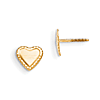 14k Yellow Gold Madi K Heart Post Earrings with Screw Backs