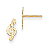 14kt Yellow Gold Madi K Polished Musical Note Post Earrings