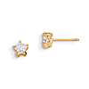 14kt Yellow Gold Madi K CZ 4mm Star Post Earrings