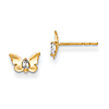 14k Yellow Gold Madi K CZ Butterfly Baby Earrings