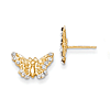14kt Yellow Gold Madi K CZ Butterfly Post Earrings