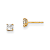 14kt Yellow Gold Madi K 3mm Square CZ Basket Set Stud Earrings