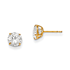 14kt Yellow Gold Madi K 6mm Round CZ Stud Earrings