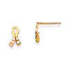 14kt Yellow and Rose Gold Madi K CZ Children's Ribbon Earrings