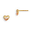 14kt Yellow and Rose Gold Madi K Children's Inset Heart Post Earrings