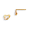 14kt Yellow and Rose Gold Madi K CZ Children's Heart Post Earrings