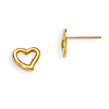 14kt Yellow Gold Madi K Children's Heart Outline Post Earrings