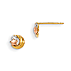 14kt Yellow Gold Madi K CZ Moon and Rose Gold Star Post Earrings