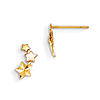 14kt Yellow and Rose Gold Madi K Children's Star Trio Post Earrings
