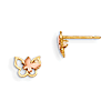 14kt Yellow and Rose Gold Madi K CZ Children's Butterfly Post Earrings