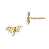 14kt Yellow Gold Madi K Children's Dragonfly Earrings with CZ accents