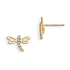 14kt Yellow Gold Madi K CZ Children's Dragonfly Post Earrings