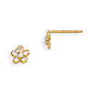 14kt Yellow Gold Madi K Children's Flower Earrings with Two CZ Accents