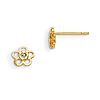 14kt Yellow Gold Madi K CZ Children's Mini Flower Earrings