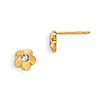 14kt Yellow Gold 1/4in Madi K CZ Children's Flower Post Earrings