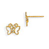 14kt Yellow Gold Madi K Children's Butterfly Post Earrings with CZs