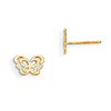 14kt Yellow Gold Madi K Children's Outline Butterfly Earrings