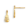 14kt Yellow Gold Madi K CZ Children's Violin Post Earrings