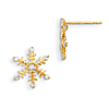 14kt Yellow Gold Madi K CZ Children's Snowflake Post Earrings