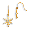 14k Yellow Gold Madi K CZ Children's Snowflake Dangle Earrings