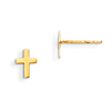 14kt Yellow Gold Madi K Children's Classic Cross Post Earrings
