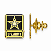 Gold-plated Sterling Silver United States Army Black Epoxy Lapel Pin