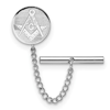 Rhodium-plated Masonic Tie Tac with Safety Chain