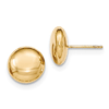 14kt Yellow Gold 12mm Polished Button Post Earrings