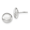 14kt White Gold 12mm Polished Button Post Earrings