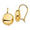 14k Yellow Gold Button Earrings With Kidney Wire