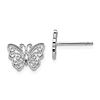 14k White Gold Cut-Out Butterfly Post Earrings