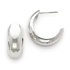 14kt White Gold 3/4in C-Hoop Earrings 6.5mm