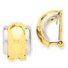 14kt Two-tone Gold 5/8in Non-Pierced Omega Earrings
