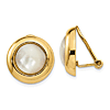 14k Yellow Gold Mother of Pearl Non-pierced Earrings