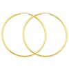 14kt Yellow Gold 2 1/4in Round Hollow Tube Endless Hoop Earrings