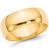 10kt Yellow Gold 8mm Polished Wedding Band