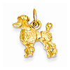14kt Yellow Gold 3-D Textured Poodle Charm