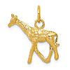 14k Yellow Gold 3-D Giraffe Pendant 5/8in