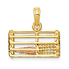 14k Two-tone Gold 3-D Lobster Trap Pendant
