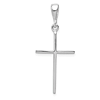 14k White Gold Slender Stick Cross Pendant 1in
