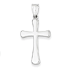14k White Gold 15/16in Hollow Crusader Cross Pendant