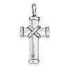 14k White Gold 1 1/8in Latin Cross Pendant with Wrapped Center